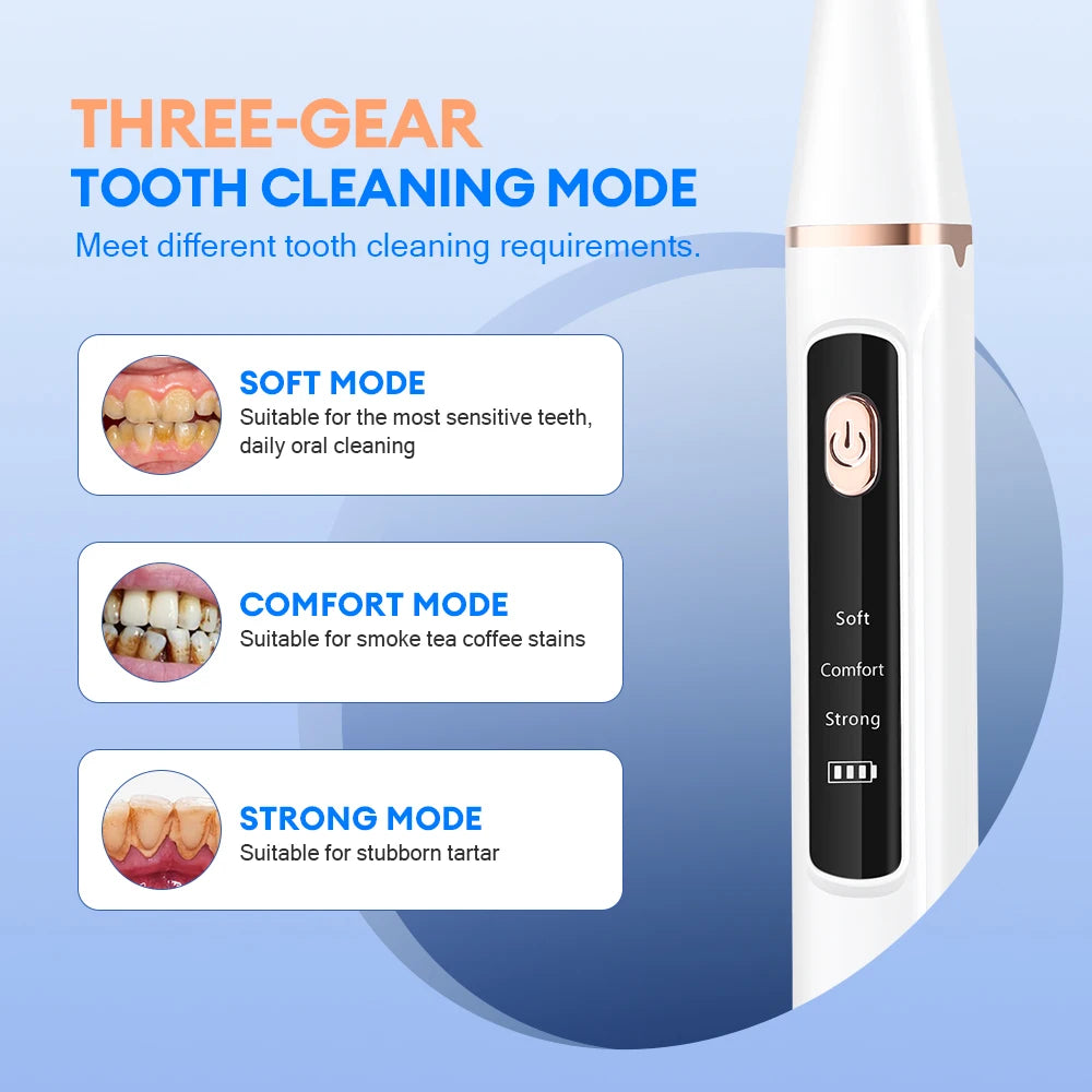 Ultrasonic Teeth Tartar Cleaner Dental Scaler Electric Teeth Cleaner Teeth Whitening Stain Calculus Plaque Remove Tartar Scraper