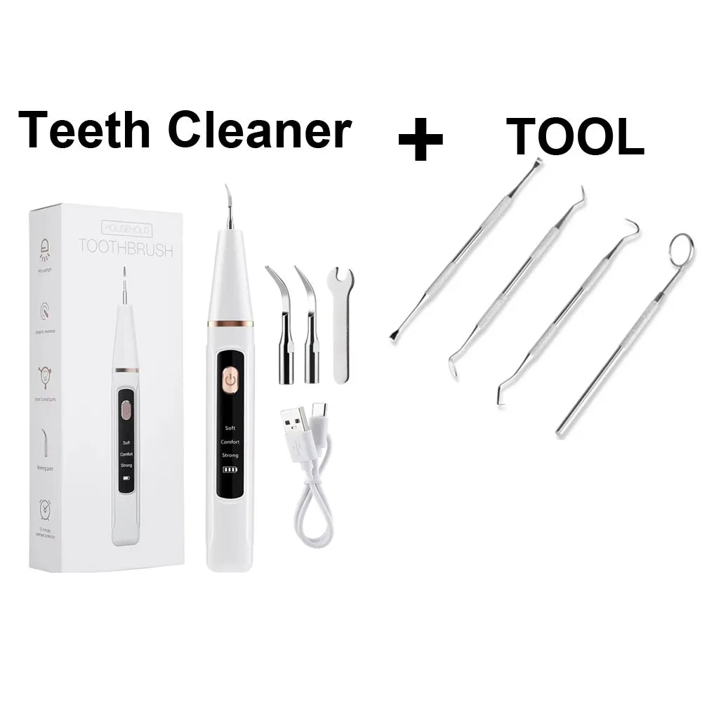 Ultrasonic Teeth Tartar Cleaner Dental Scaler Electric Teeth Cleaner Teeth Whitening Stain Calculus Plaque Remove Tartar Scraper